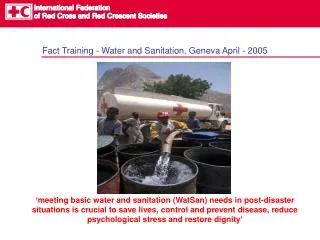 Fact Training - Water and Sanitation, Geneva April - 2005