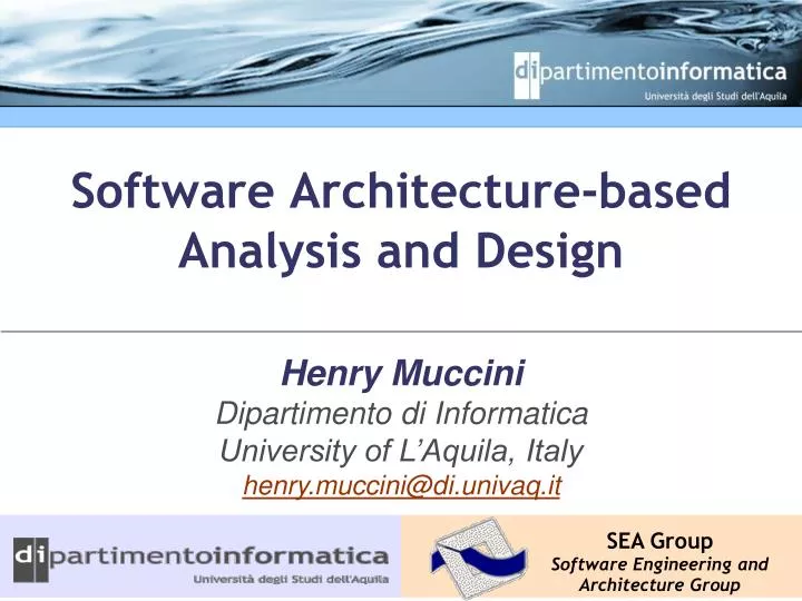 software architecture based analysis and design