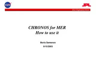 CHRONOS for MER How to use it