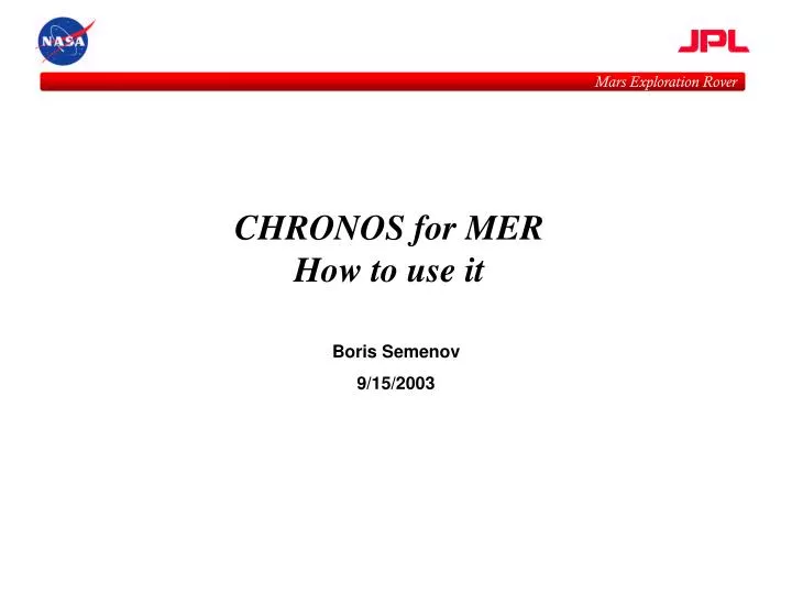 chronos for mer how to use it