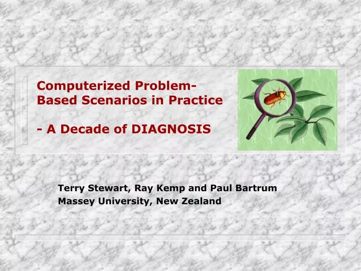 computerized problem based scenarios in practice a decade of diagnosis
