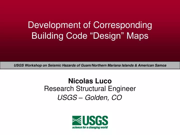 development of corresponding building code design maps