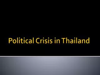 Political Crisis in Thailand