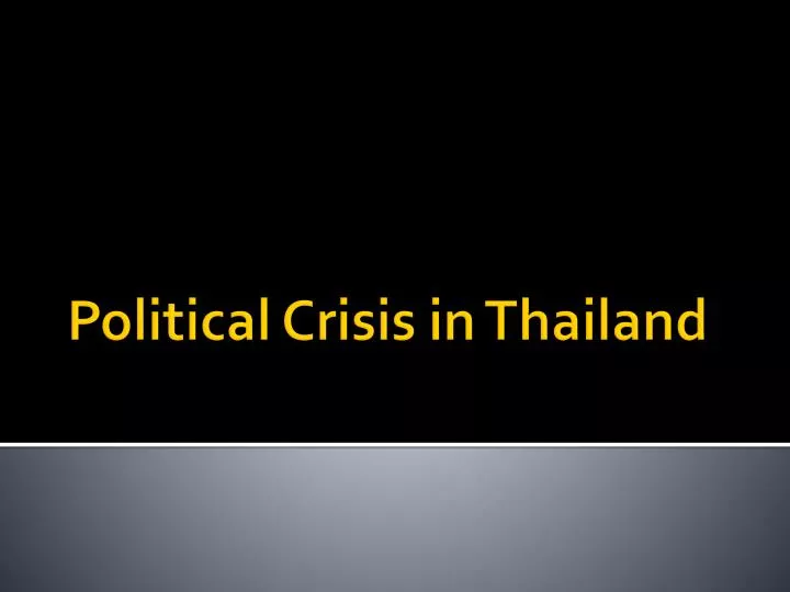 political crisis in thailand
