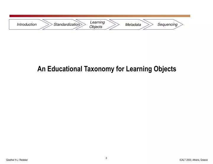 an educational taxonomy for learning objects