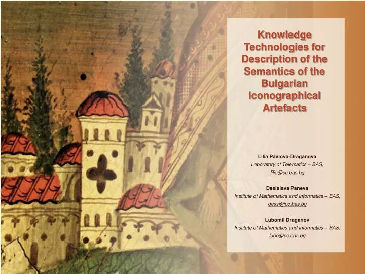 knowledge technologies for description of the semantics of the bulgarian iconographical artefacts