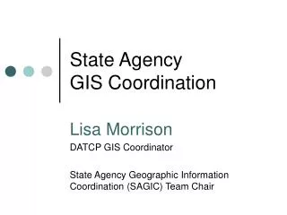 State Agency GIS Coordination