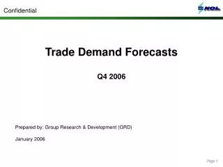 Trade Demand Forecasts Q4 2006