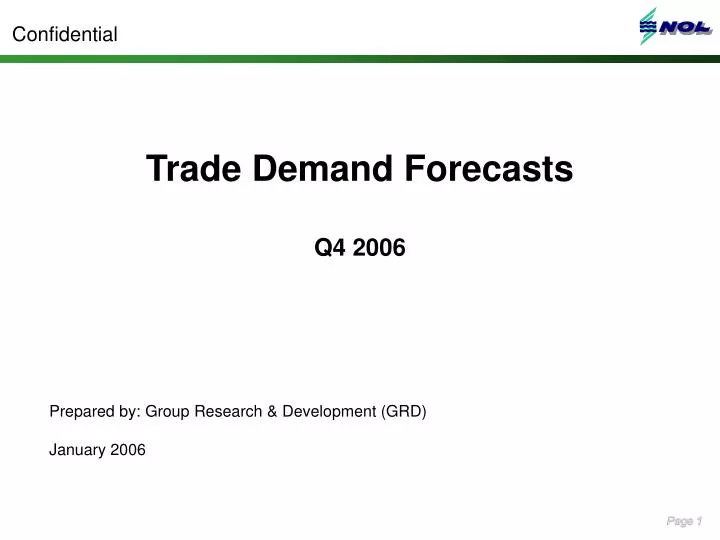 trade demand forecasts q4 2006