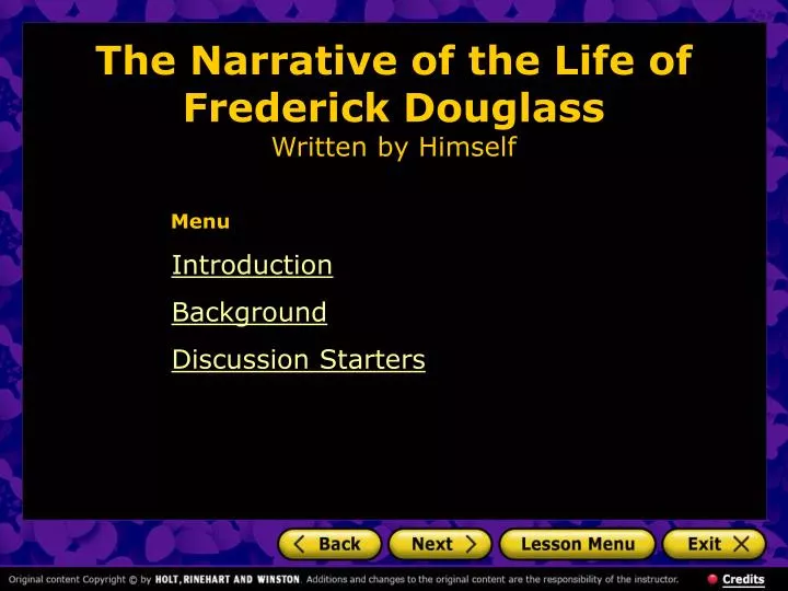 the narrative of the life of frederick douglass written by himself