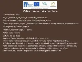 velk francouzsk revoluce