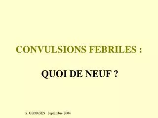 convulsions febriles