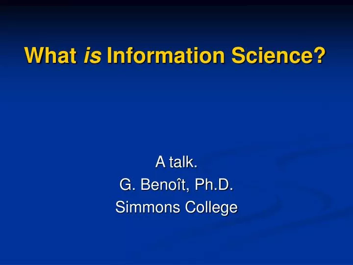 what is information science