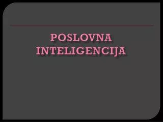 poslovna inteligencija
