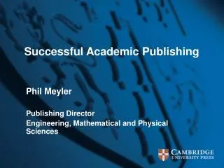 Successful Academic Publishing