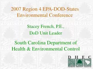 2007 Region 4 EPA-DOD-States Environmental Conference