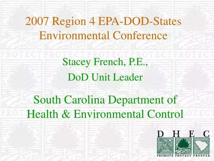 2007 region 4 epa dod states environmental conference
