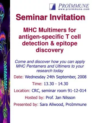 MHC Multimers for antigen-specific T cell detection &amp; epitope discovery