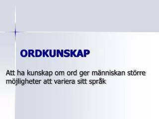 ordkunskap