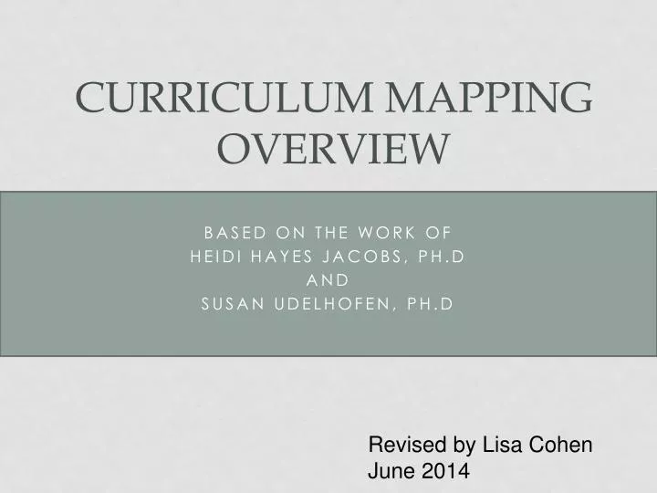 curriculum mapping overview