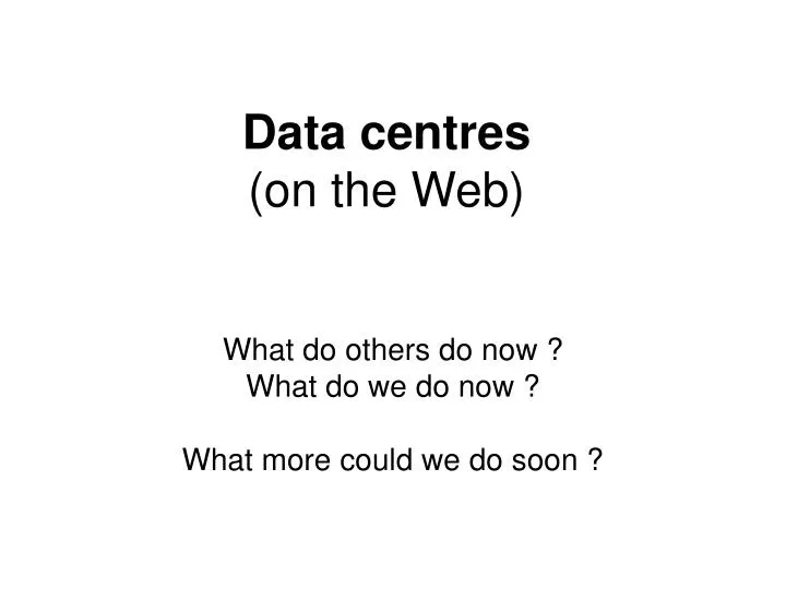 data centres on the web
