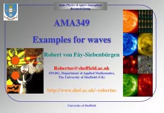 AMA349 Examples for waves