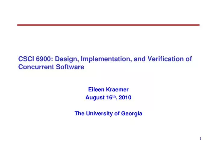 csci 6900 design implementation and verification of concurrent software