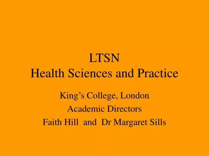 ltsn health sciences and practice