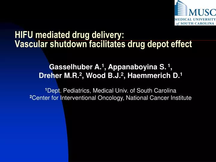 hifu mediated drug delivery vascular shutdown facilitates drug depot effect