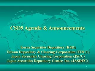 CSD9 Agenda