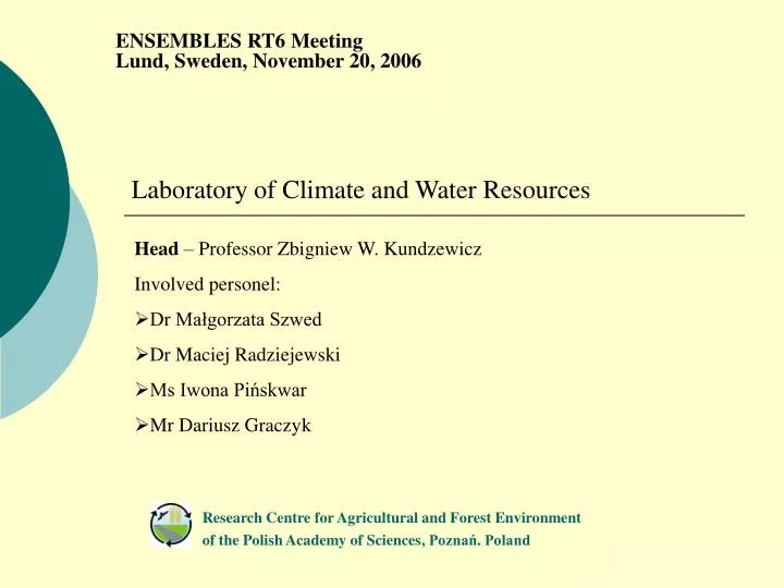 laboratory of climate and water resources