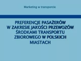 marketing w transporcie