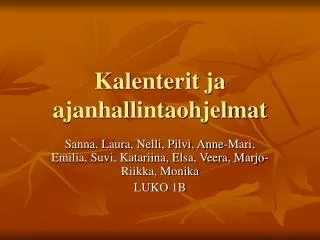 kalenterit ja ajanhallintaohjelmat