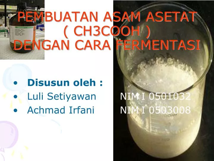 pembuatan asam asetat ch3cooh dengan cara fermentasi