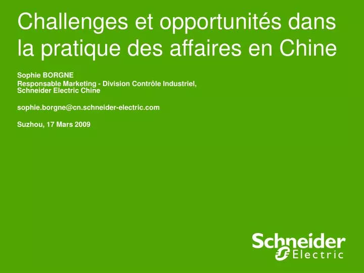 challenges et opportunit s dans la pratique des affaires en chine