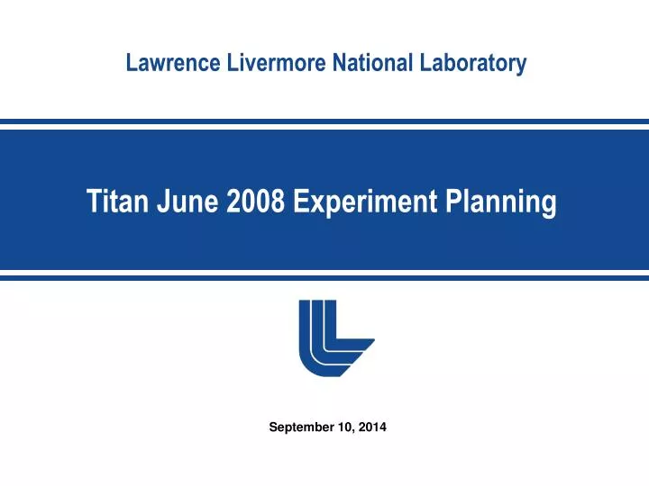 titan june 2008 experiment planning