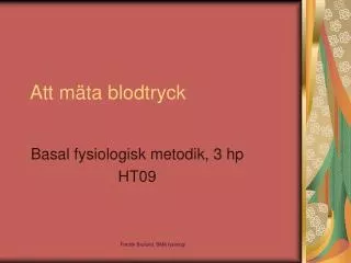 att m ta blodtryck