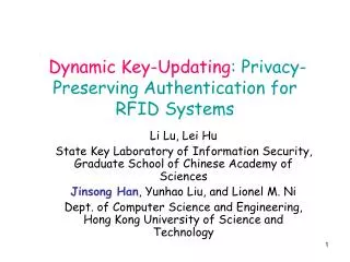 Dynamic Key-Updating : Privacy-Preserving Authentication for RFID Systems