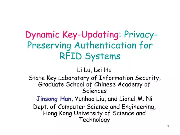 dynamic key updating privacy preserving authentication for rfid systems