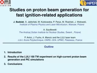 Studies on proton beam generation for fast ignition-related applications