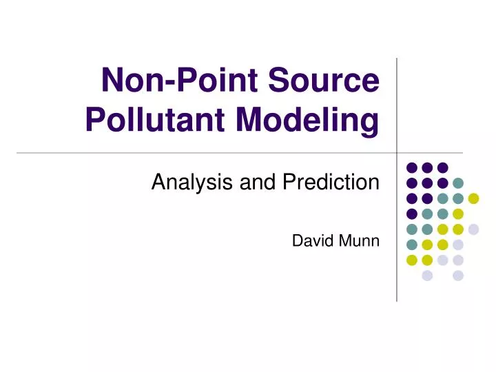 non point source pollutant modeling