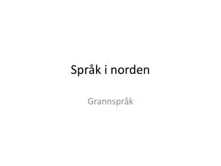 spr k i norden