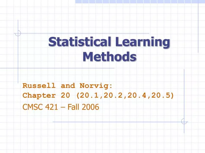 statistical learning methods