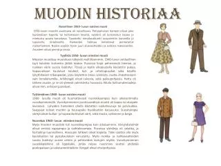 muodin historiaa