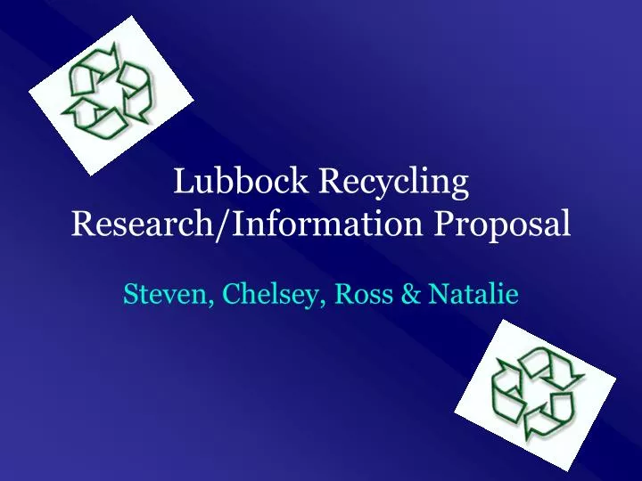lubbock recycling research information proposal