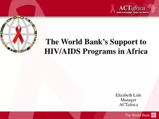Elizabeth Lule Manager ACTafrica