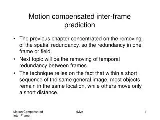 Motion compensated inter-frame prediction