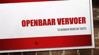 openbaar vervoer