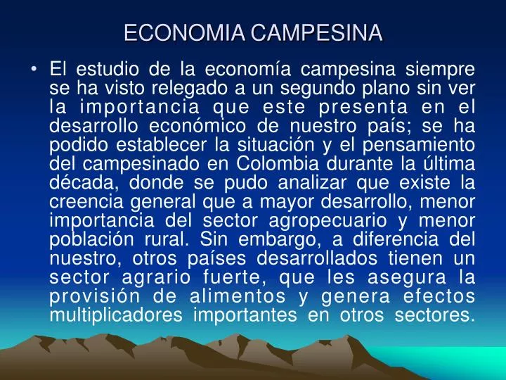 economia campesina