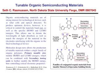 Families of conjugated organic materials from tunable Thieno [3,4- b ] pyrazine building blocks